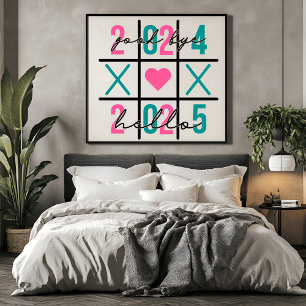 Trendy Classic Hello 2025 Good bye 2024 New Year  Poster