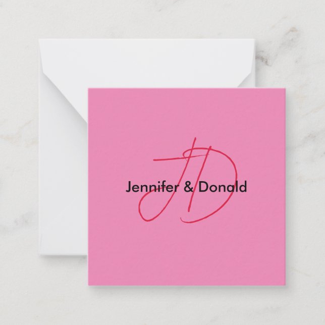 Trendy classical script monogram name card (Front)