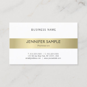 Trendy Clean Plain Elegant Gold Modern Design Luxe Business Card