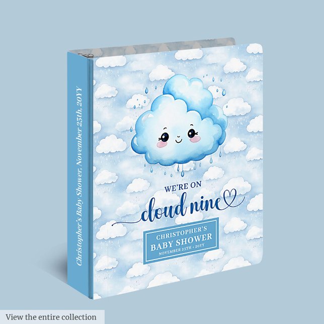Trendy Cloud Nine Baby Boy Memory Album Custom Binder (Trendy Cloud Nine Baby Boy Memory Album Custom 3 ring binder)