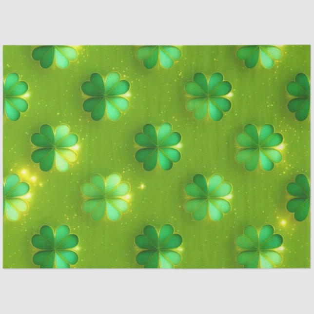 Trendy Clover 4 Lists Green Collection Tissue Paper (Front)