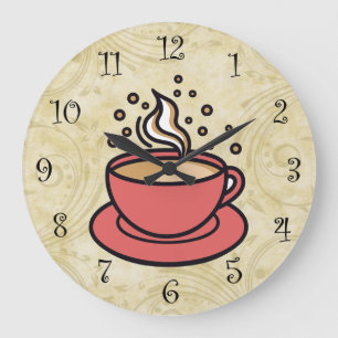Trendy Coffee Theme Kitchen Wall Clocks