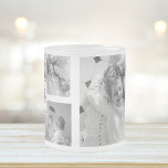 Trendy Collage Family Photo Black & White Initial Frosted Glass Coffee Mug<br><div class="desc">Introducing our Trendy Collage Five Family Photo Black & White with Initial in Centre . This personalized and stylish collage is the perfect way to showcase your family's cherished memories in a modern and elegant way. Featuring a sleek black and white colour scheme, this collage allows you to highlight four...</div>