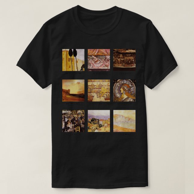 Trendy Collage Of Famous Artists Work  T-Shirt (Design Front)