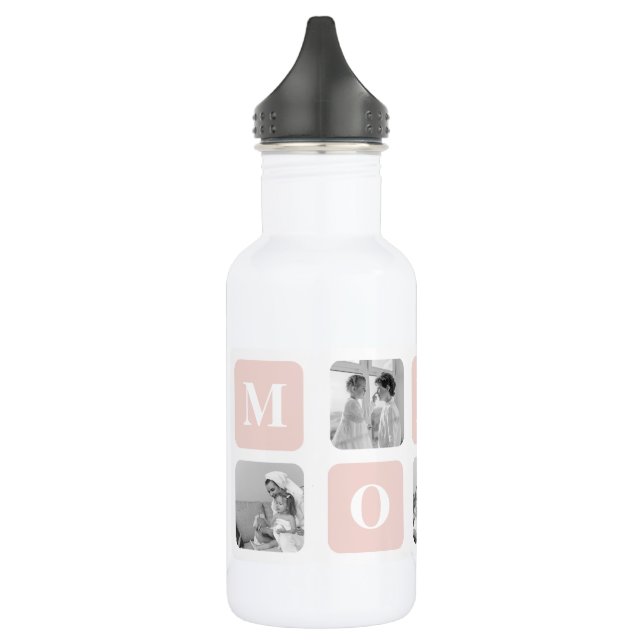 Trendy Collage Photo & Pastel Pink Best Mommy Gift 532 Ml Water Bottle (Left)