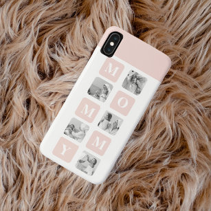 Trendy Collage Photo & Pastel Pink Best Mommy Gift Case-Mate iPhone Case