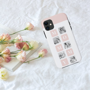 Trendy Collage Photo & Pastel Pink Best Mommy Gift Case-Mate iPhone Case