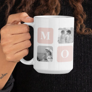 Trendy Collage Photo & Pastel Pink Best Mommy Gift Coffee Mug