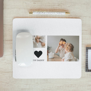 Trendy Collage Photo & We Love You Daddy Gift Mouse Pad