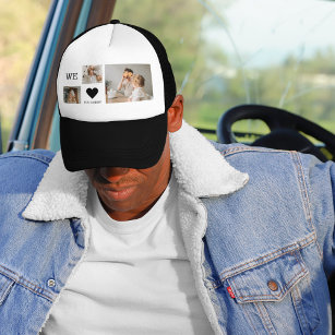 Trendy Collage Photo & We Love You Daddy Gift Trucker Hat