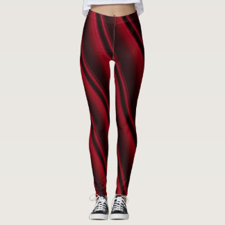 Trendy coloré rouge et noir Paint Swirl Legging