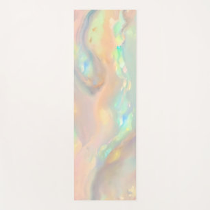 Trendy colorful faux holographic opal yoga mat