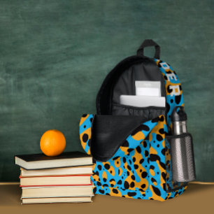 Trendy Colorful Leopard Pattern And Name Printed Backpack