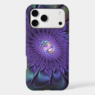 Trendy Colorful Modern Abstract Fractal Flower