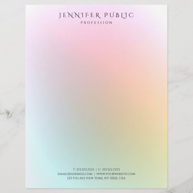 Trendy Colorful Modern Simple Elegant Template Letterhead (Front)