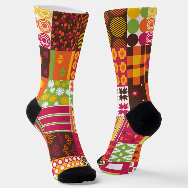 Trendy Colorful Patterned Hollowing Socks (Angled)