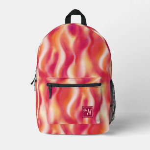 Trendy Colorful Pink Orange Yellow Tie Dye Custom Printed Backpack