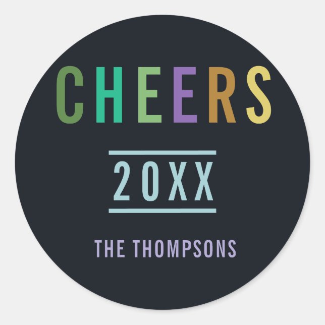 Trendy Colorways 2018 Holiday Classic Round Sticker (Front)