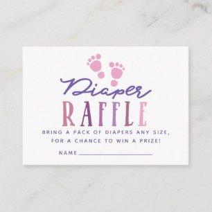 Trendy colorways Girl Baby Shower Diaper Raffle Enclosure Card