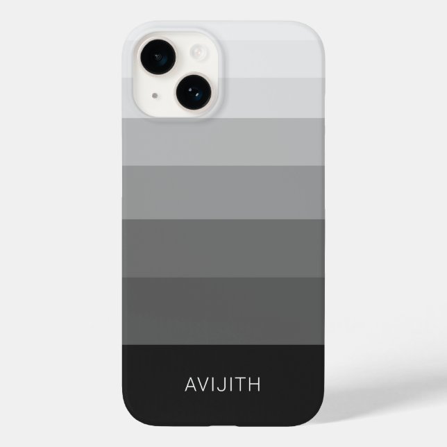 Trendy Colour Blocks Black Grey customizable signs Case-Mate iPhone Case (Back)