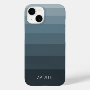 Trendy Colour Blocks Blue Grey customizable signs Case-Mate iPhone 14 Case