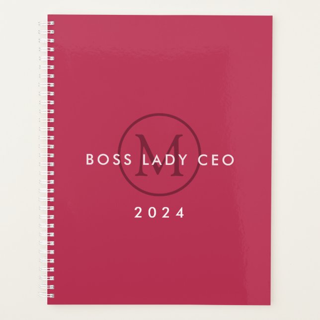Trendy Colour of the Year Monogram 2024 Boss Lady Planner (Front)