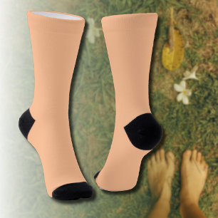 Trendy Colour Peach Fuzz Solid Colour   Elegant Socks