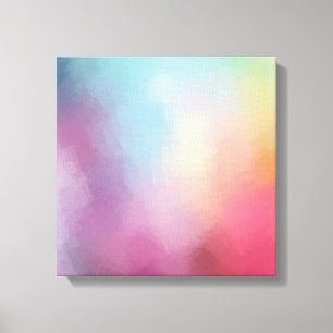 Trendy Colourful Abstract Art Pink Red Yellow Blue Canvas Print