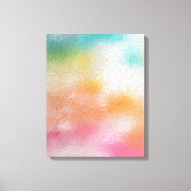 Trendy Colourful Abstract Art Red Pink Blue Purple Canvas Print (Front)
