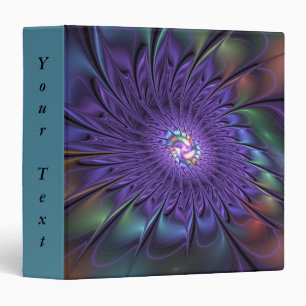 Trendy Colourful Abstract Fractal Flower Text Binder