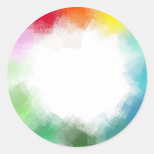 Trendy Colourful Abstract Modern Blank Template Classic Round Sticker