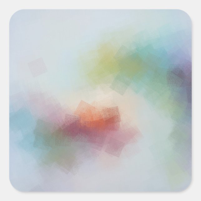 Trendy Colourful Blank Template Modern Abstract Ar Square Sticker (Front)