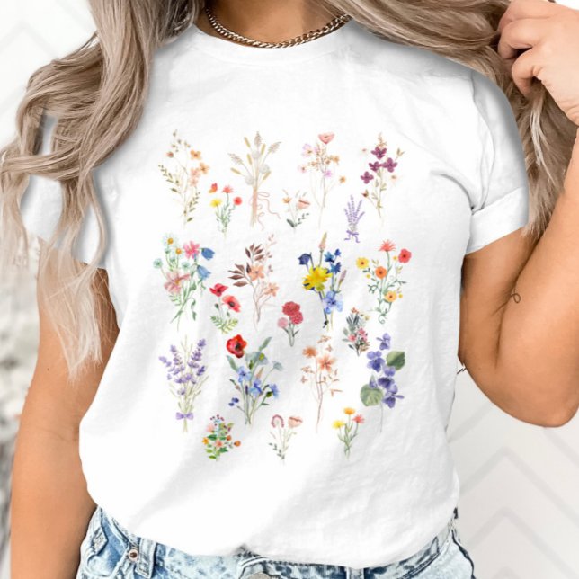 Trendy Colourful Boho Flowers T-Shirt (Creator Uploaded)