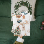 Trendy Colourful Christmas Pattern | Watercolor Wrapping Paper Sheet<br><div class="desc">Trendy Colourful Christmas Pattern | Watercolor</div>