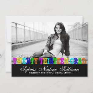 Trendy Colourful Class of 2013 Perseverance Grad Invitation