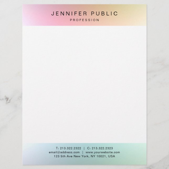 Trendy Colourful Elegant Modern Simple Template Letterhead (Front)