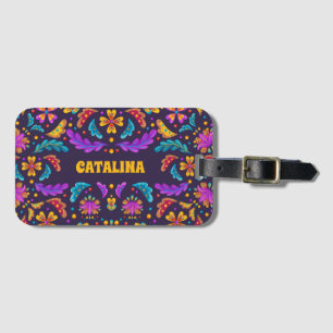 Trendy Colourful Fiesta Mexican Flower Quinceanera Luggage Tag