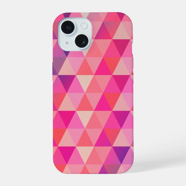 Trendy Colourful Geometric Triangles Pattern  iPhone 15 Case (Back)