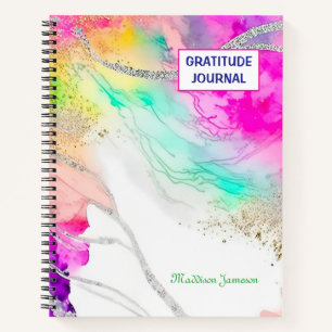 Trendy Colourful GlitterGratitude Journal for Wome