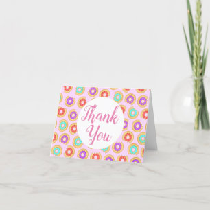 Trendy Colourful Iced Doughnuts Thank You Card