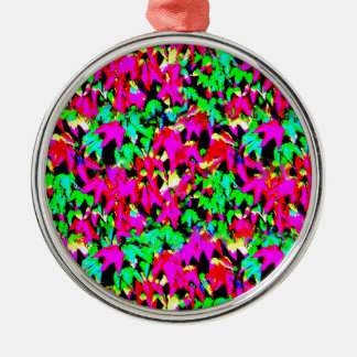 Trendy Colourful Leaves Wall Abstract Metal Ornament