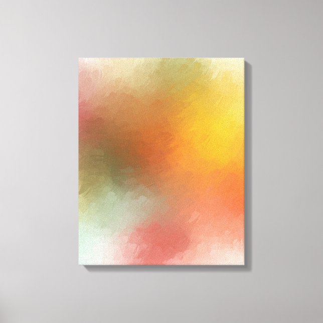 Trendy Colourful Modern Abstract Art Red Yellow Canvas Print (Front)