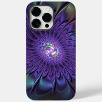 Trendy Colourful Modern Abstract Fractal Flower