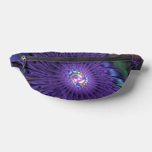 Trendy Colourful Modern Abstract Fractal Flower Fanny Pack