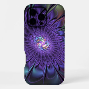 Trendy Colourful Modern Abstract Fractal Flower iPhone 16 Pro Max Case
