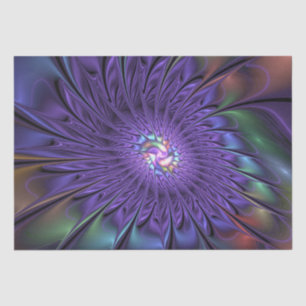 Trendy Colourful Modern Abstract Fractal Flower Tissue Paper