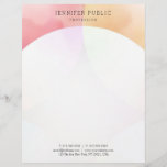 Trendy Colourful Modern Minimalist Elegant Templat Letterhead<br><div class="desc">Trendy Colourful Modern Minimalist Elegant Template Professional Letterhead.</div>