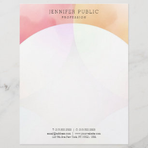 Trendy Colourful Modern Minimalist Elegant Templat Letterhead