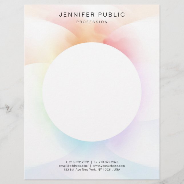 Trendy Colourful Modern Minimalist Template Letterhead (Front)