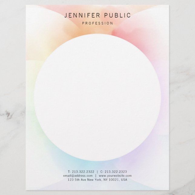 Trendy Colourful Modern Simple Design Template Letterhead (Front)